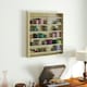 image 2 of HOMCOM 7-Tier Wall Display Cabinet w/ Shelves Glass Doors, Oak Brown