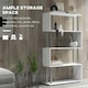 image 3 of HOMCOM Wooden Storage Display Unit Bookshelf Bookcase Dividers S Shaped White