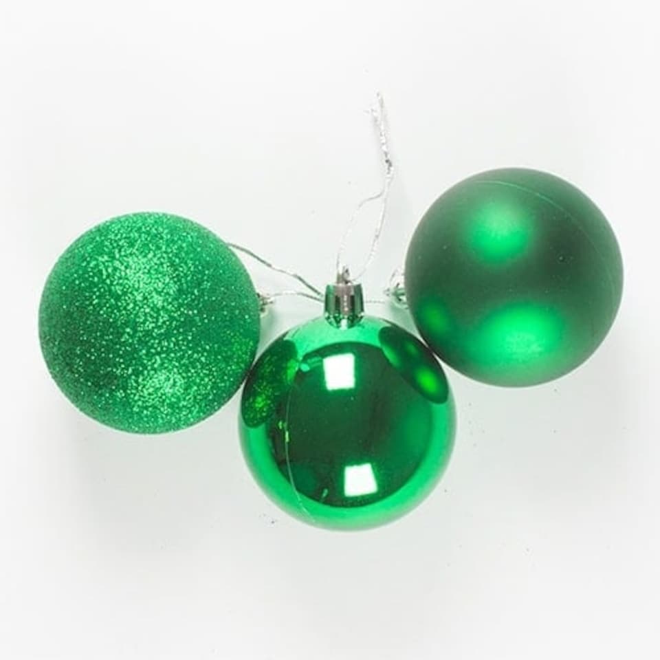 Emerald Green Shatterproof Christmas Baubles 6cm - Pack of 6