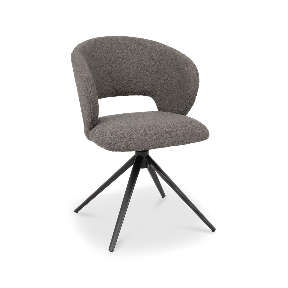 image 1 of Bentley Designs - Stella - Swivel Chair in Grey Boucle Fabric (Single)