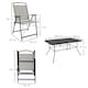 image 7 of Outsunny 7 Pieces Garden Table and Chairs with Tempered Glass Top Grey