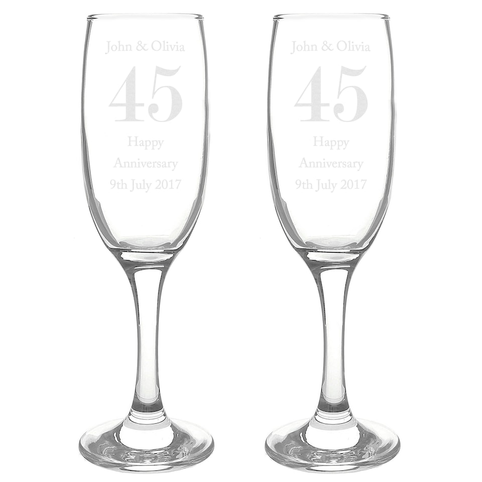 image 1 of Personalised Anniversary Pair of Flutes