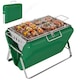 image 1 of Outsunny Charcoal BBQ Grill Portable with Tilting Grate | Green | Black | 40 x 28 x 25.5 cm