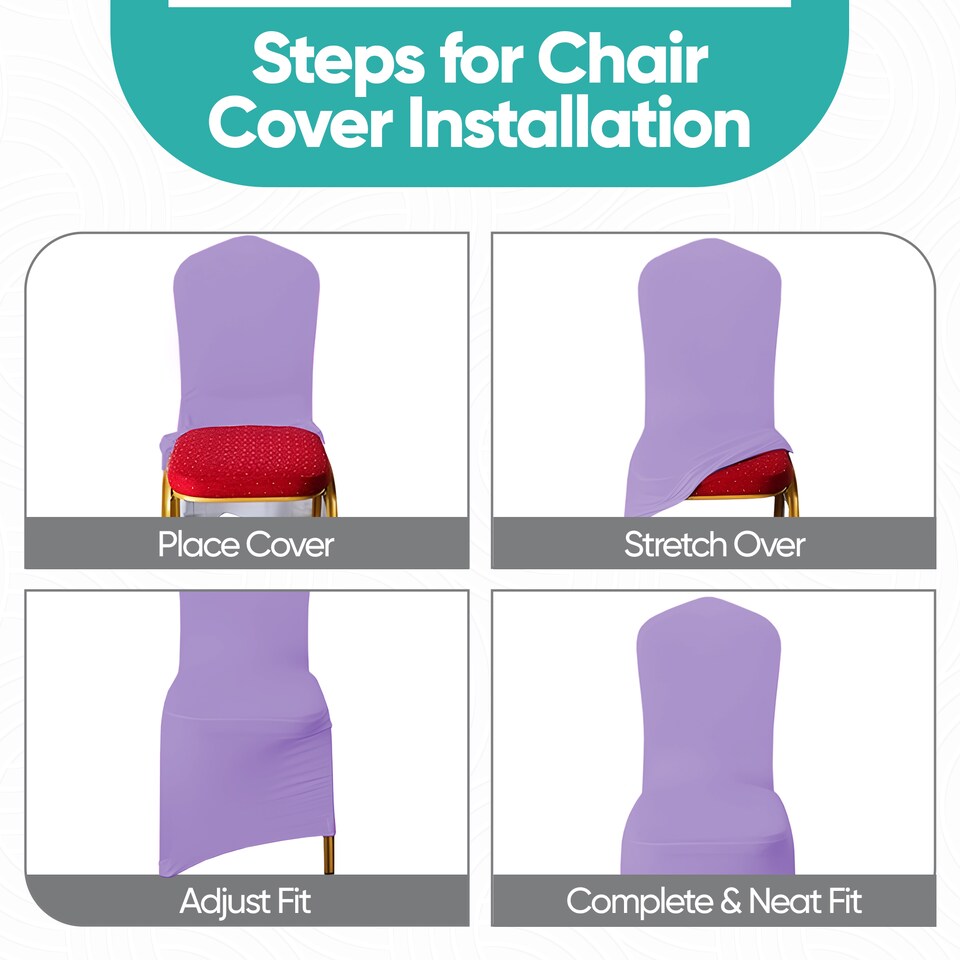 image 1 of Chair Cover Spandex Polyester Stretch Fabric Dining Slipcovers - 10pcs