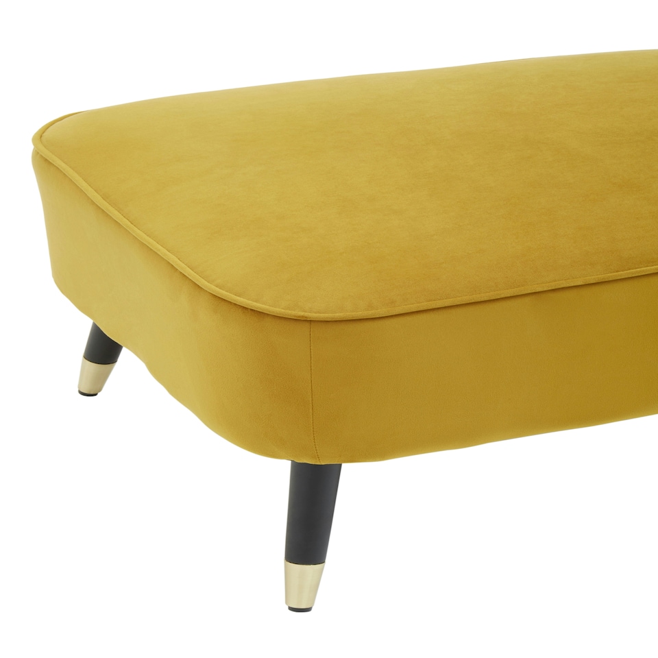 image 1 of Interiors by Premier Yellow Chaise Lounge Sofa, Upholstered Velvet Sofa for Lounge, Living Room, Right Arm Chaise Accent Lounge