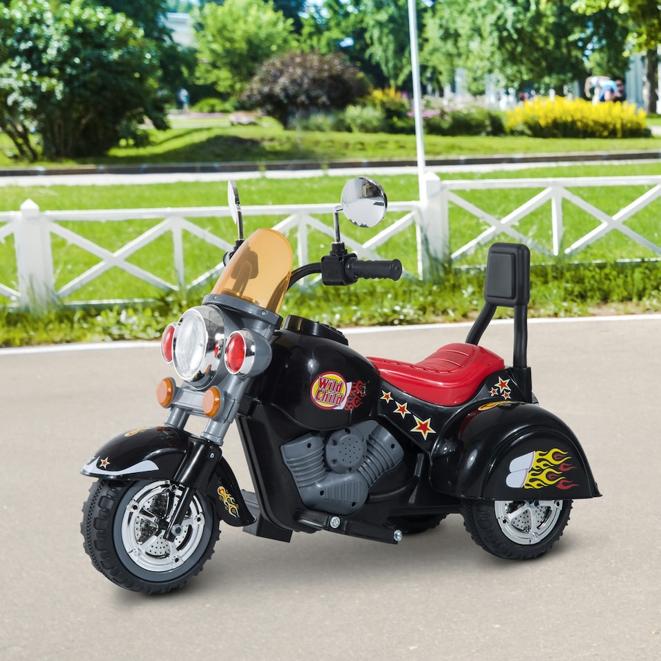 image 1 of HOMCOM 6V Kids Electric Motorbike Child Ride On Toy w/ Lights Sound Black