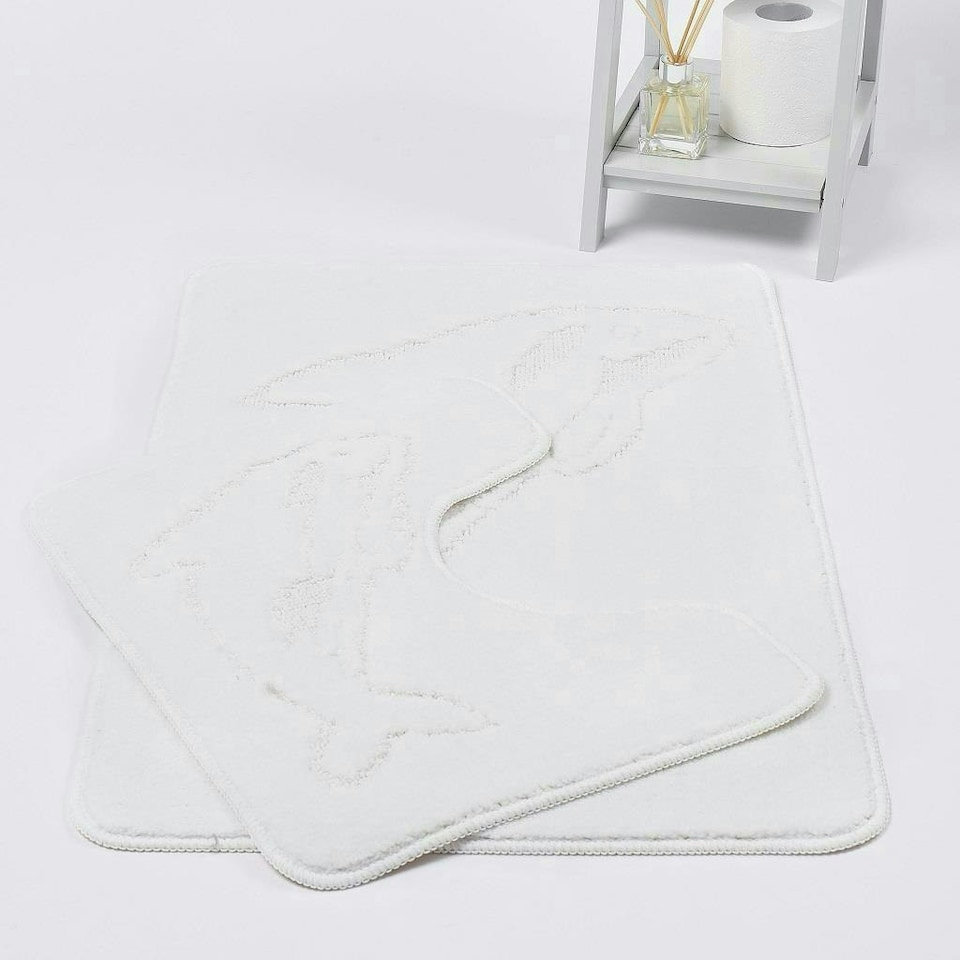image 1 of Dolphin White 2pc Bath Sets