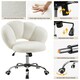 image 5 of Yaheetech Leisure Upholstered Desk Chair with Cloud-Shaped Backrest