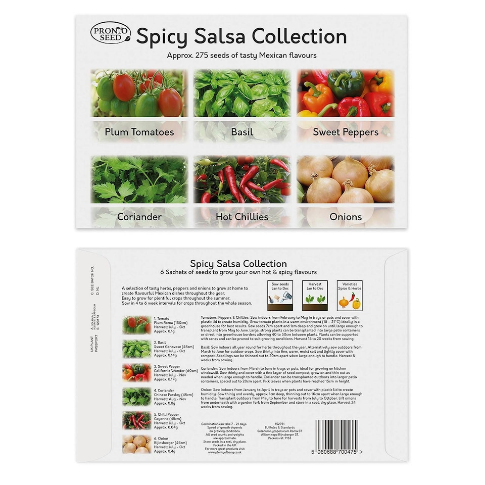 image 1 of Pronto Seed Vegetable Seeds Bumper Pack – 21 Popular Varieties, Over 1,700 Seeds for Growing Your Own Veg