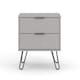 image 5 of Augusta 2 Drawer Bedside Table - Modern Industrial Style Nightstand for Bedrooms | Grey | Grey | One Size | 1