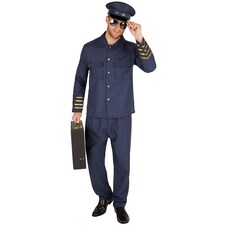 Mens pilot costume | Blue | blue | 2XL | 1