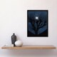 image 4 of Full Moon Light Tree Silhouette Framed Wall Art Print Julie de Graag 12x16"