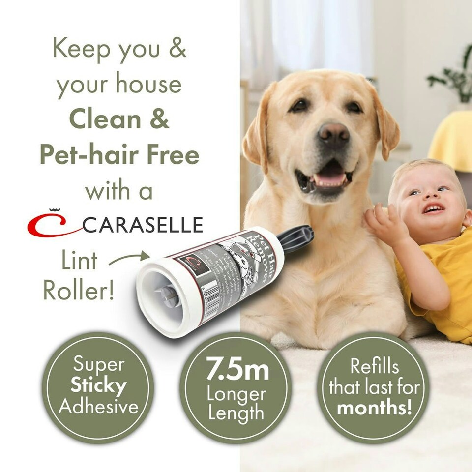 image 1 of 4 x Caraselle Pet Hair Remover Lint Rollers with handles (total of 30m)