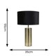 image 3 of ValueLights Lexy Antique Brass Dimmable Table Lamp Black Velvet Shade and Bulb