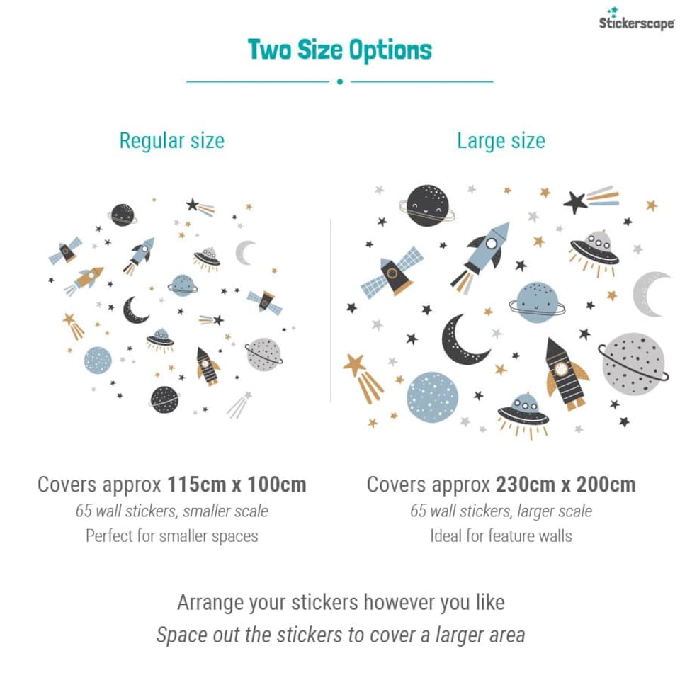 image 1 of Scandi Space Wall Stickers