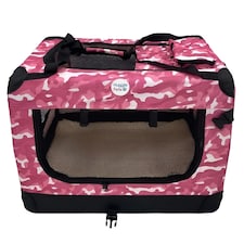 HugglePets Fabric Crate Foldable Pet Carrier Multi | S