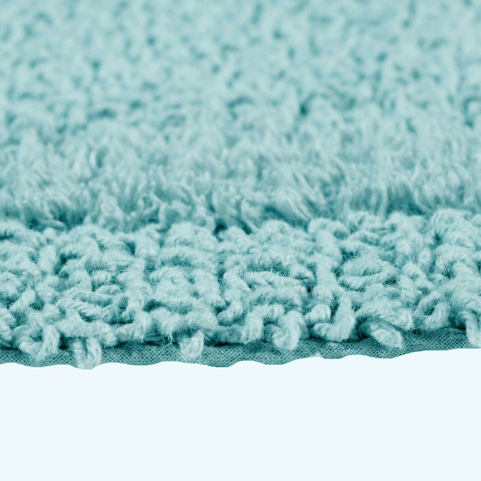 image 1 of Homescapes Luxury Reversible Bath Mat Runner - Aqua Blue