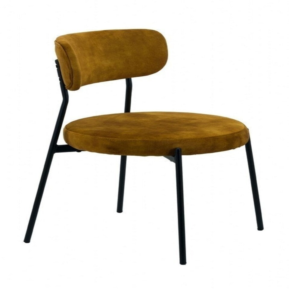 image 1 of Stackable Glenn Dining Chairs (Pack of 2) - Velvet - L52 x W52 x H78 cm - Mustard Brown