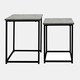 image 3 of OHS 2 Piece Wood Top Modern Home Decor Side End Coffee Nest Of Tables White | Marble