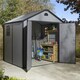 image 4 of 8 x 6 (2.42m x 1.92m) Double Door Apex Plastic Shed - Light Grey