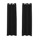 image 1 of Black Blackout Curtains - Eyelet Thermal Curtain  - 66 x 84 Inch Drop - 2 Panel | Black | One Size