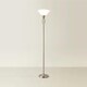 image 3 of ValueLights Traditional Style Satin Nickel Barley Twist Floor Lamp With Frosted Shade | Chrome