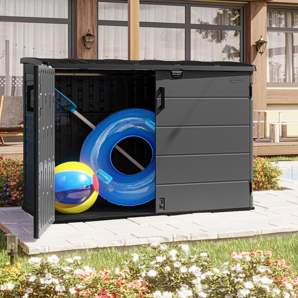 image 1 of Suncast Moda Stow-Away Large Store - Peppercorn Grey | Grey