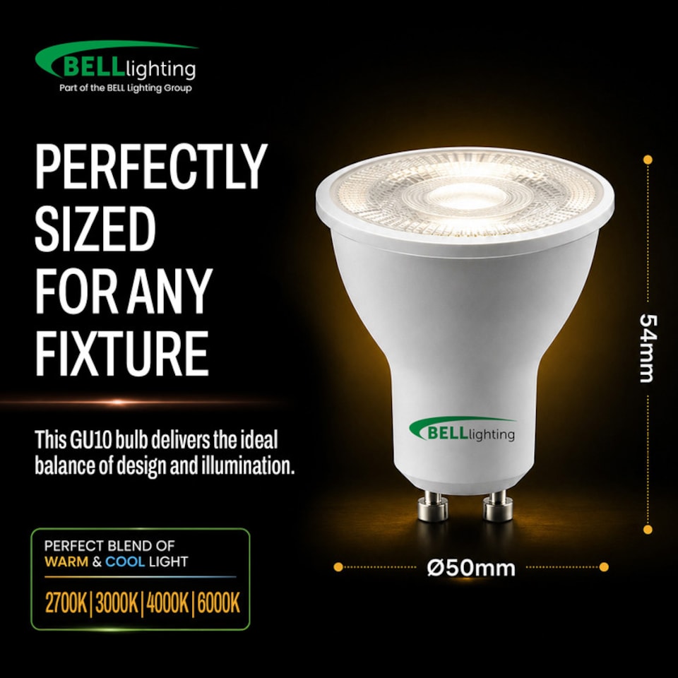 image 1 of BELL Lighting GU10 Dimmable LED Spotlight 4.4W Natural White 4000K Light Bulbs