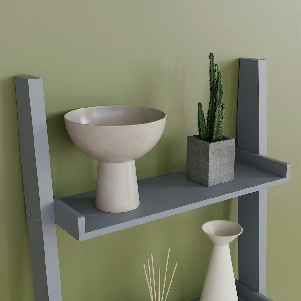 image 1 of Vida Designs York 4 Tier Ladder Bookcase Display Storage, Grey