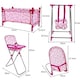 image 4 of 5-in-1 Baby Doll Play Set - with Cot, Swing & High Chair Cot Bed, Bouncer, Adjustable Swing Seats & High Chair