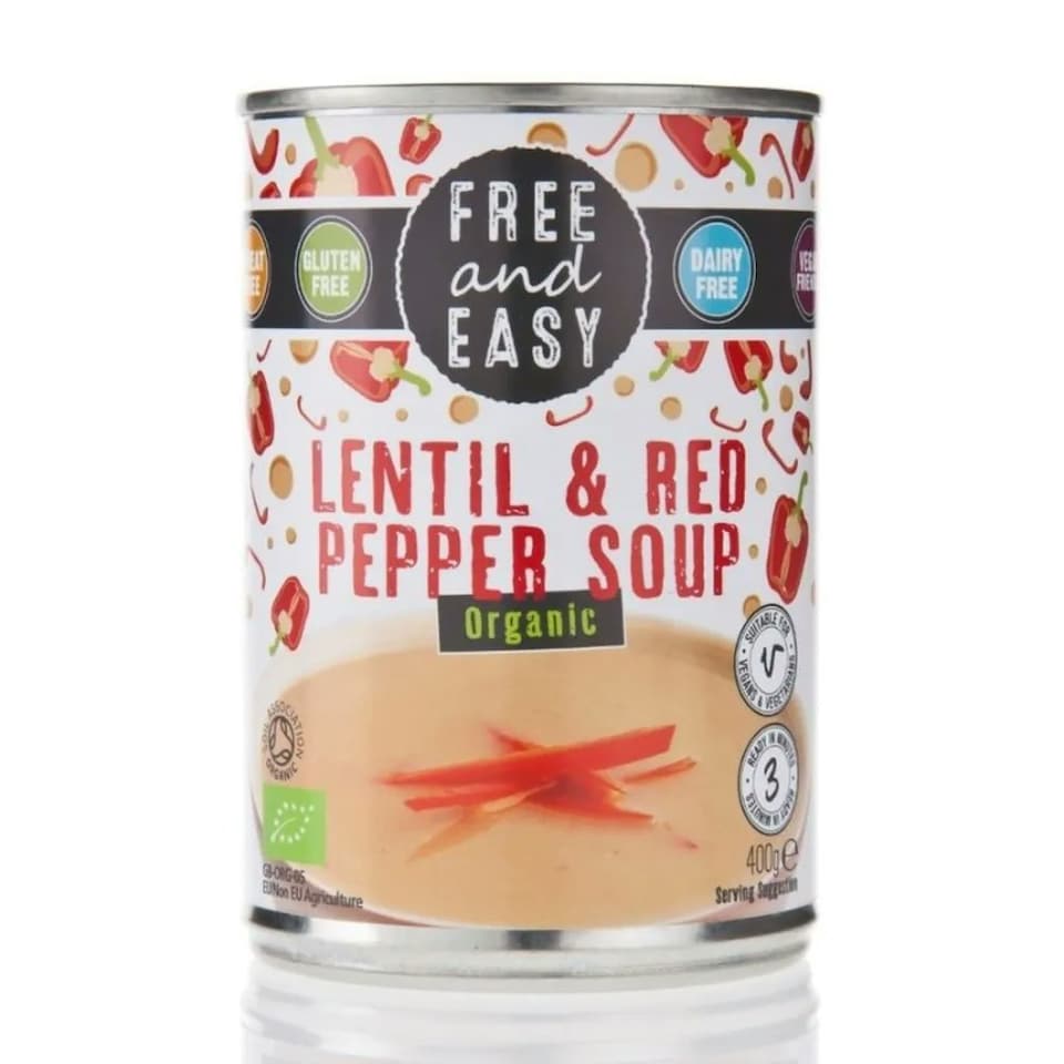 Organic Lentil & Red Pepper Soup 400g (Free & Easy)
