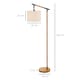 image 5 of HOMCOM Modern Floor Lamps for Living Room with Rotating Lampshade, Standing Lamp for Bedroom, LED Bulb Included, Brown