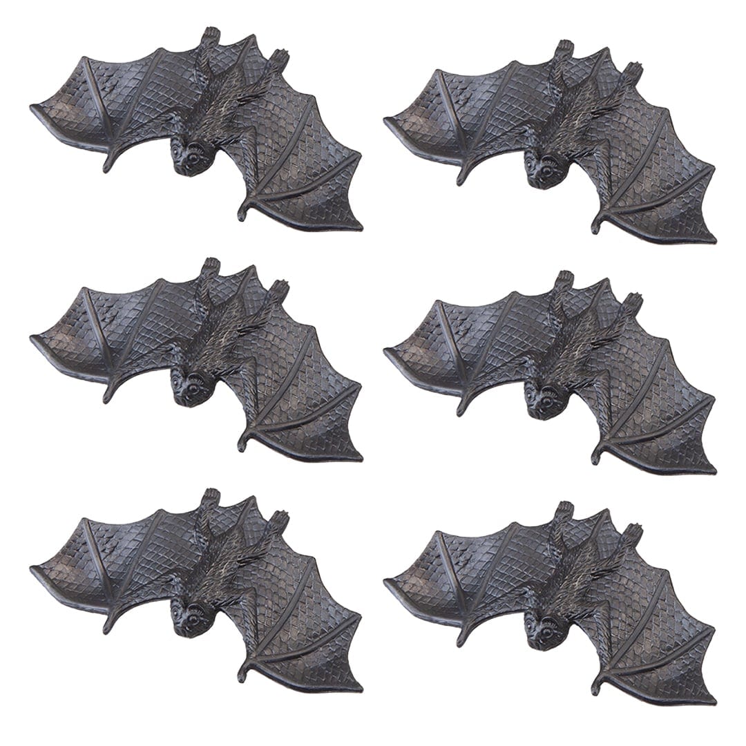 Spooky Black Bats Plastic Halloween Decorations 9.8cm - Pack of 6