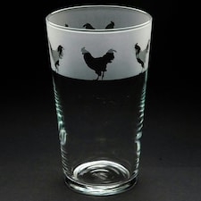 Animo Glass Etched Pint Glass Cockerel