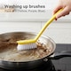 image 2 of 3Pcs Washing Up Brushes Non Slip Grip Built In Scraper Hanging Hole Cleaning