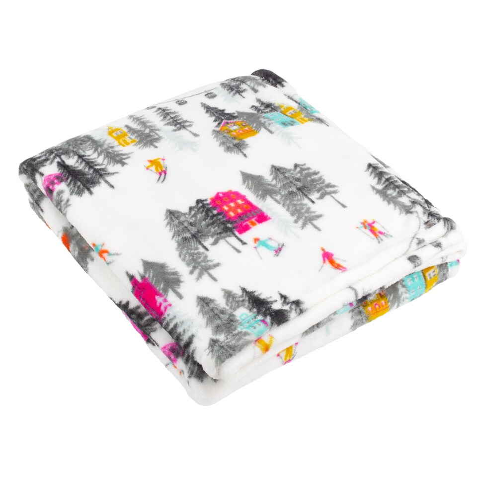 image 1 of Furn Aspen Christmas Fleece Throw, Snow, 130 x 150cm