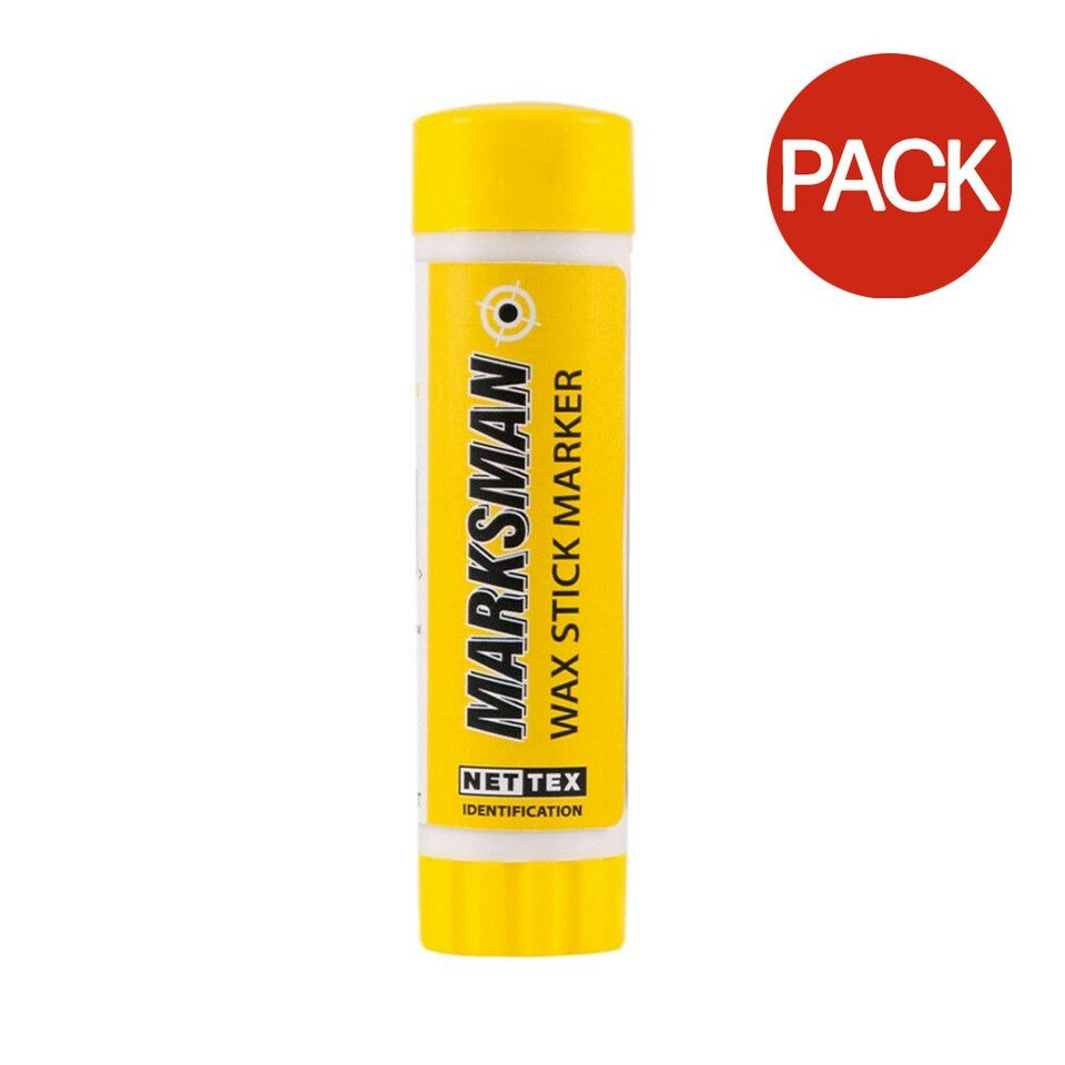 Nettex Marksman Wax Stick Marker (Pack of 10) - Yellow - One Size