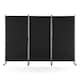 image 3 of COSTWAY 3 Rolling Privacy Screens Freestanding Panel Room Divider on Wheels Black