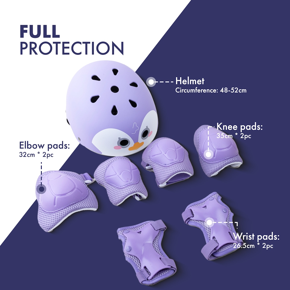 image 1 of Kayman Kids Bike Helmet with Knee Elbow and Wrist Pads for Ages 3 to 12