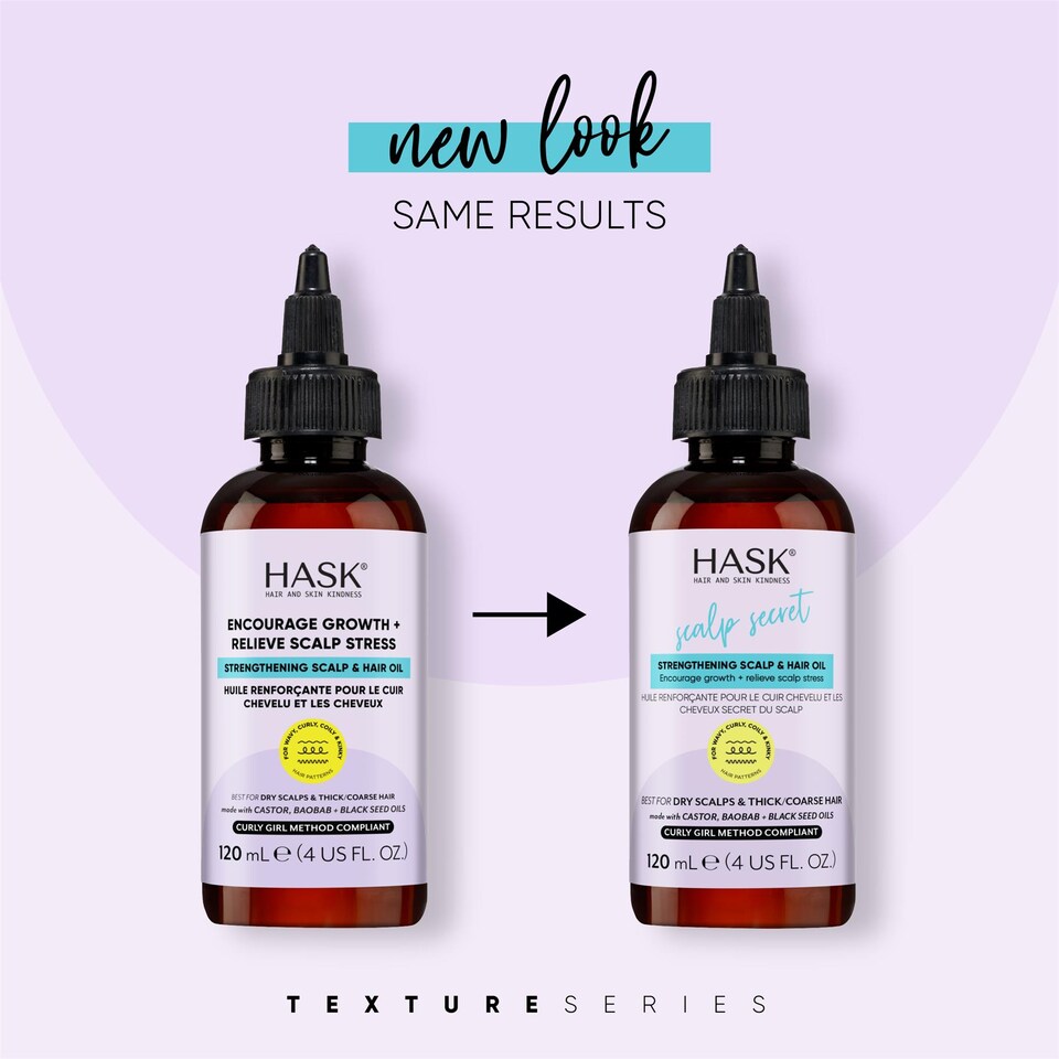 image 1 of Hask Texture Solutions Strengthening Scalp & Hair Oil -Nourishing Care