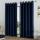image 1 of Temple Velvet Ring Top Blackout Curtains - 168cm x 183cm - Navy