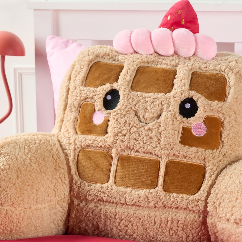 image 1 of OHS Honey the Waffle Cuddle Cushion Novelty Reading Pillow