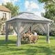 image 8 of Outsunny 3.6 x 3.6m Pop-up Tent Gazebo Instant Canopy Steel w/ Bag | Grey | Light Grey
