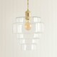 image 1 of ValueLights Lane Clear Glass 5 Tier Layered Easy Fit Ceiling Pendant Lamp Shade with Bulb Clear