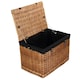 image 5 of 60cm Double Steamed Wicker Chest Picnic Basket with Lining Black | Black | One Size