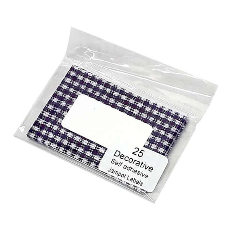 NJ Products Gingham Blue Jam Pot Labels
