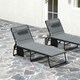 image 8 of Outsunny Folding Sun Loungers Set of 2, Reclining Sun Bed, Black 
