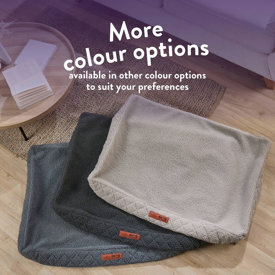 image 1 of Paws for Slumber Sherpa Pet Bed Cover, Light Grey, Large