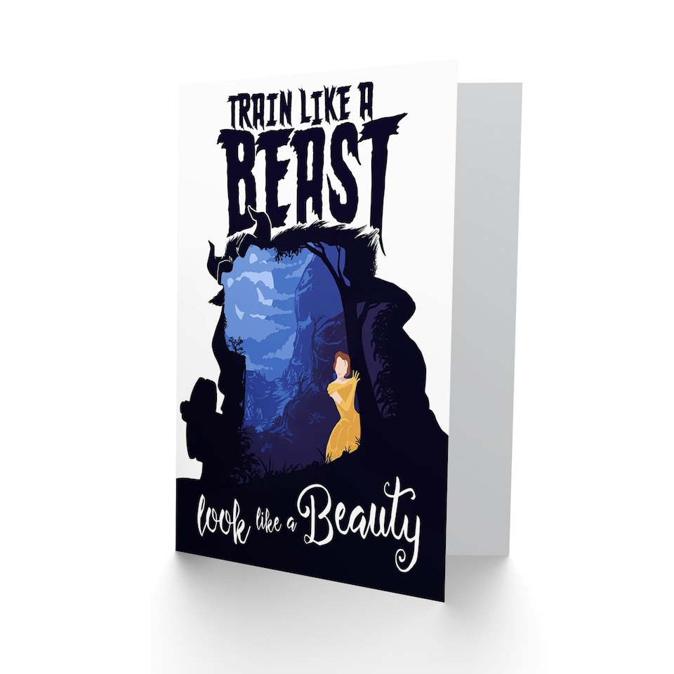 image 1 of Train Like Beast Gym Motivational Quote Card