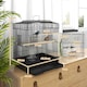 image 7 of PawHut 59cm Large Bird Cage with Perches, Food Bowls, Swing, Black